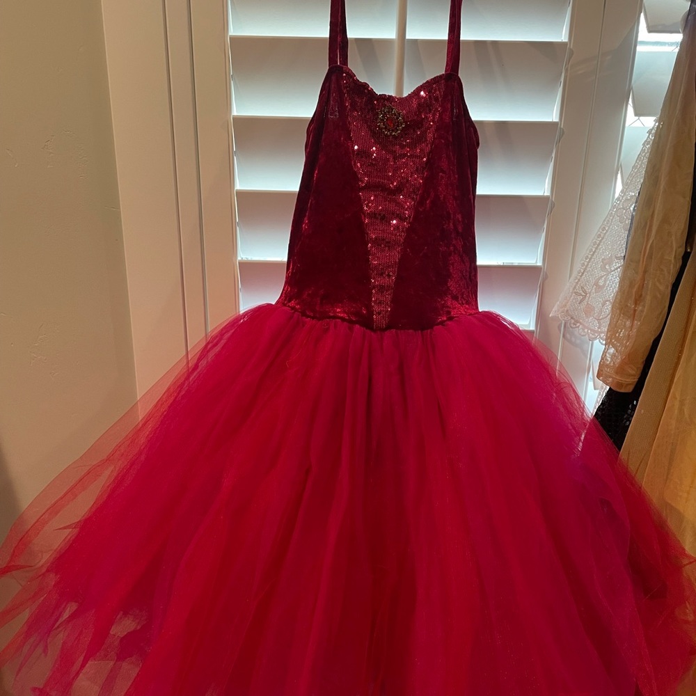 all red velvet dance costume!